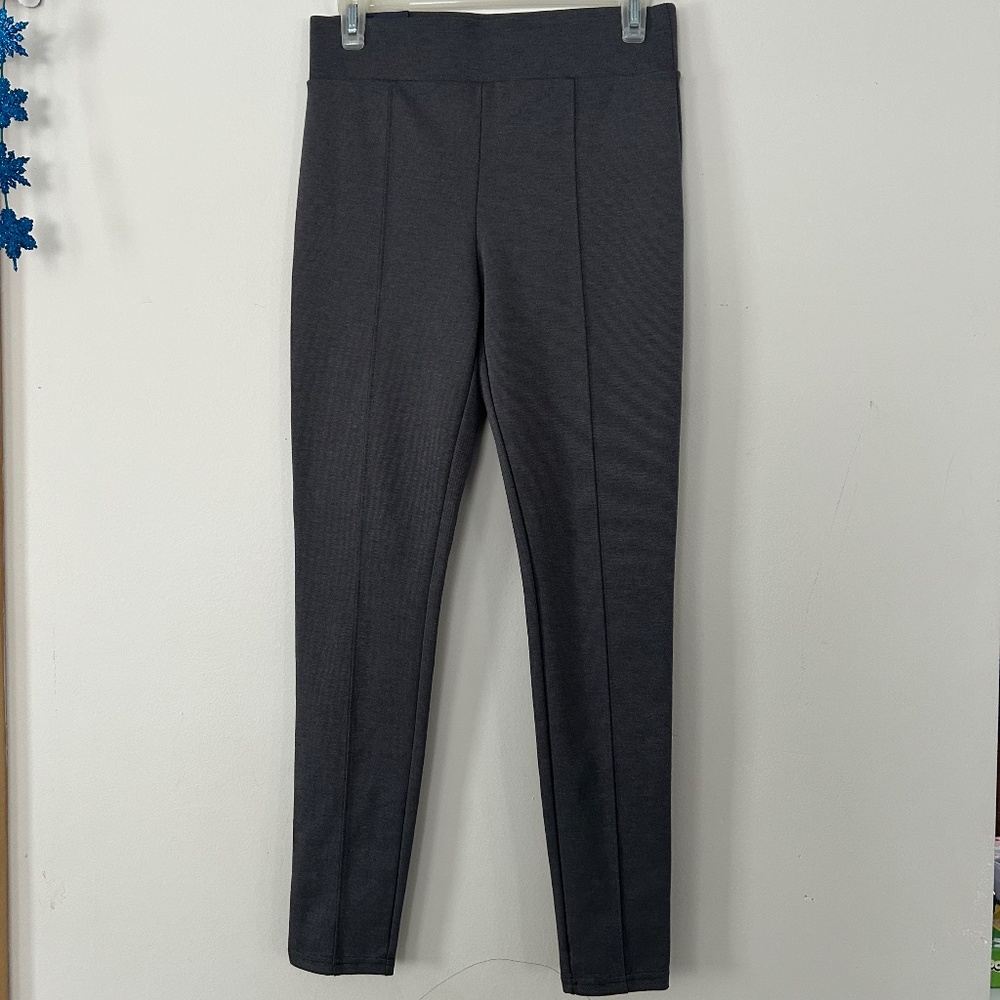 🎃NWT! Stretch Mid-Rise Seamed Heather Charcoal Leggings
